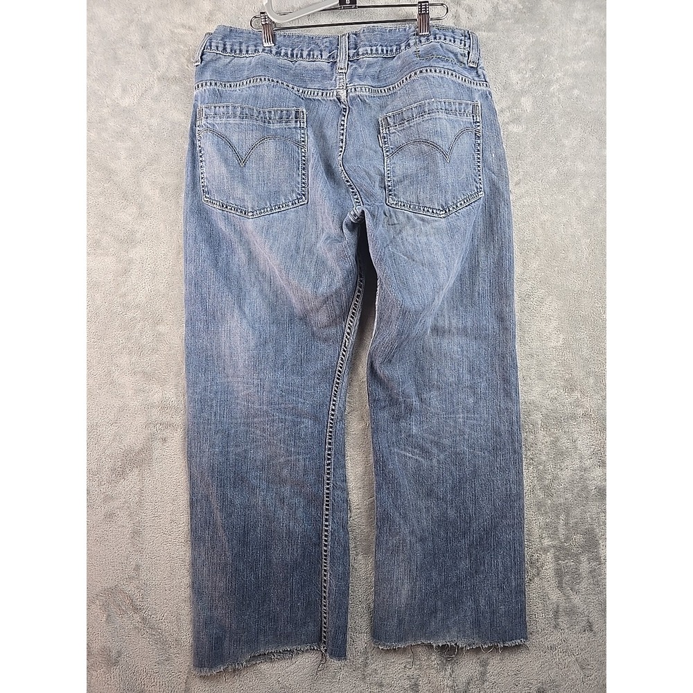 Levi's Silver Tab Jeans Mens Fit 36x27 Blue Distressed True Boot‎ Straight - Picture 2 of 16